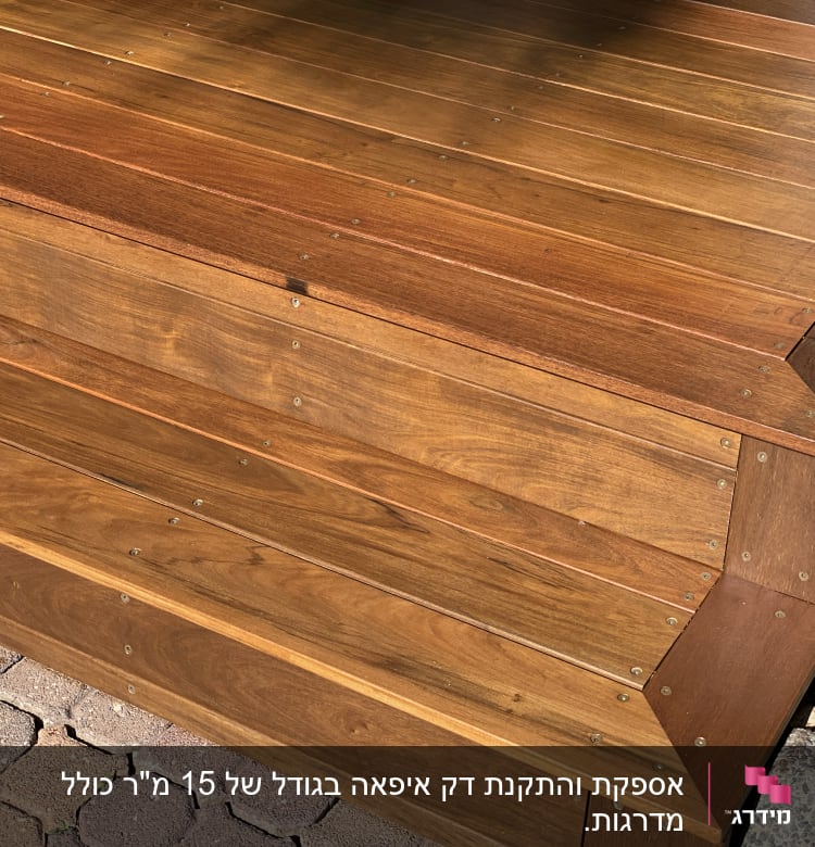 מדרגות עץ עם ברגים ליד צמח ירוק